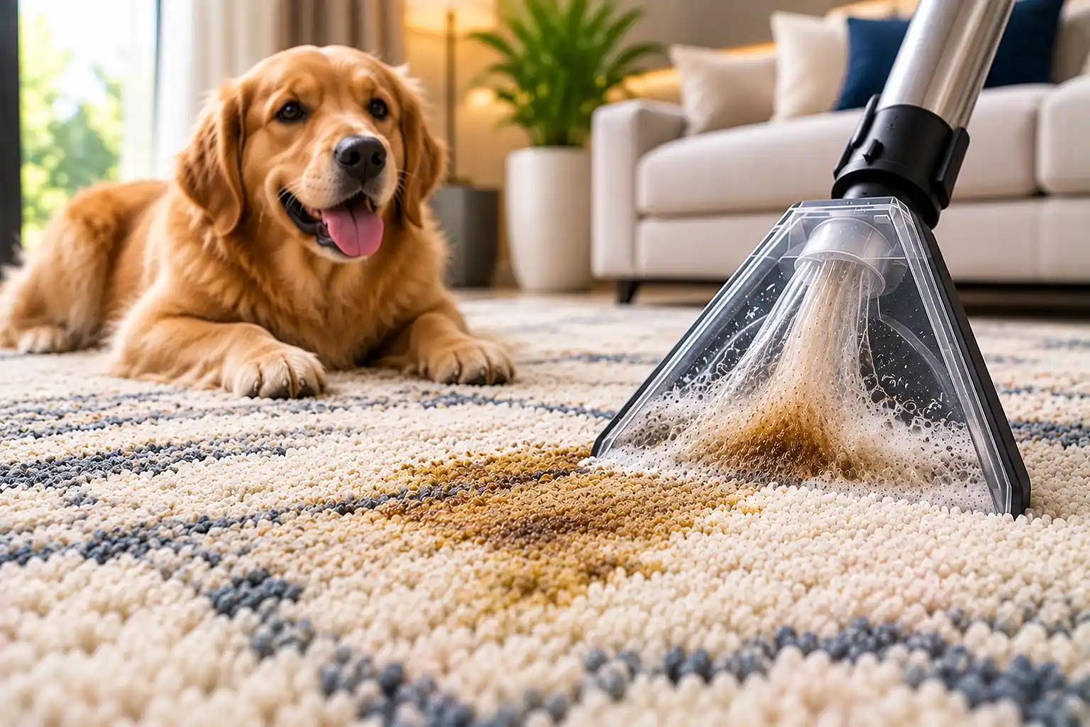 Lavagem de tapete com tratamento de xixi de pet